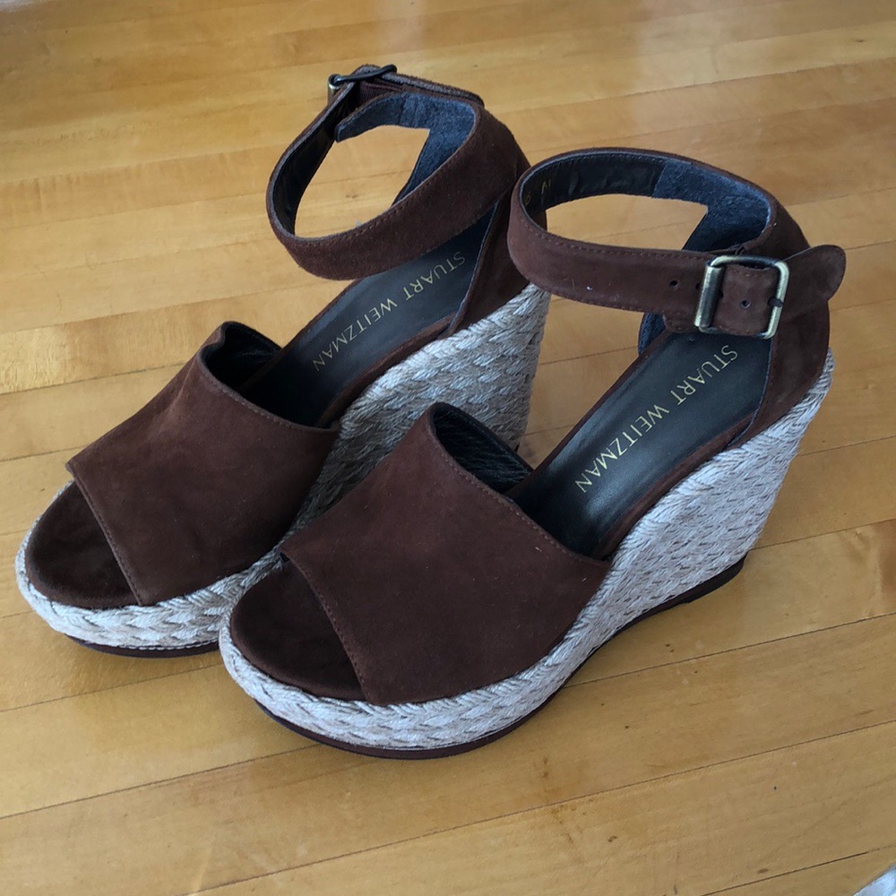 Stuart Weitzman Soho Suede Espadrilles in Walnut - Picture 7 of 8